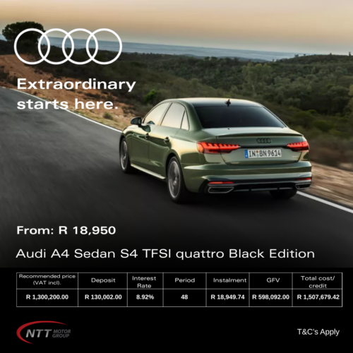 Audi A4 Sedan S4 TFSI quattro Black Edition image from Audi Centre Paarl
